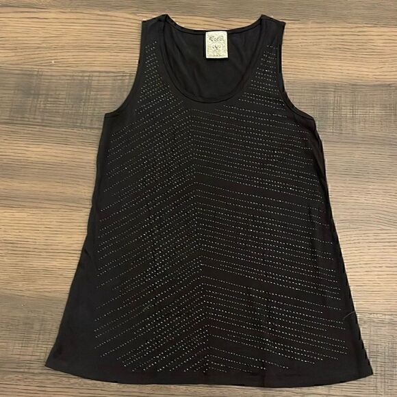 Vocal Black Studded Tank Top - Picture 1 of 7
